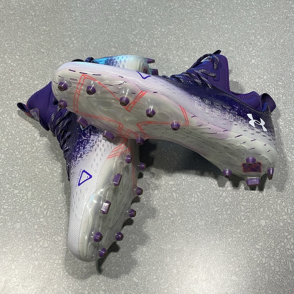 Brand New - Under Armour UA Spotlight Lux Mc 2.0 Orange Football Cleats - Picture 3 of 4